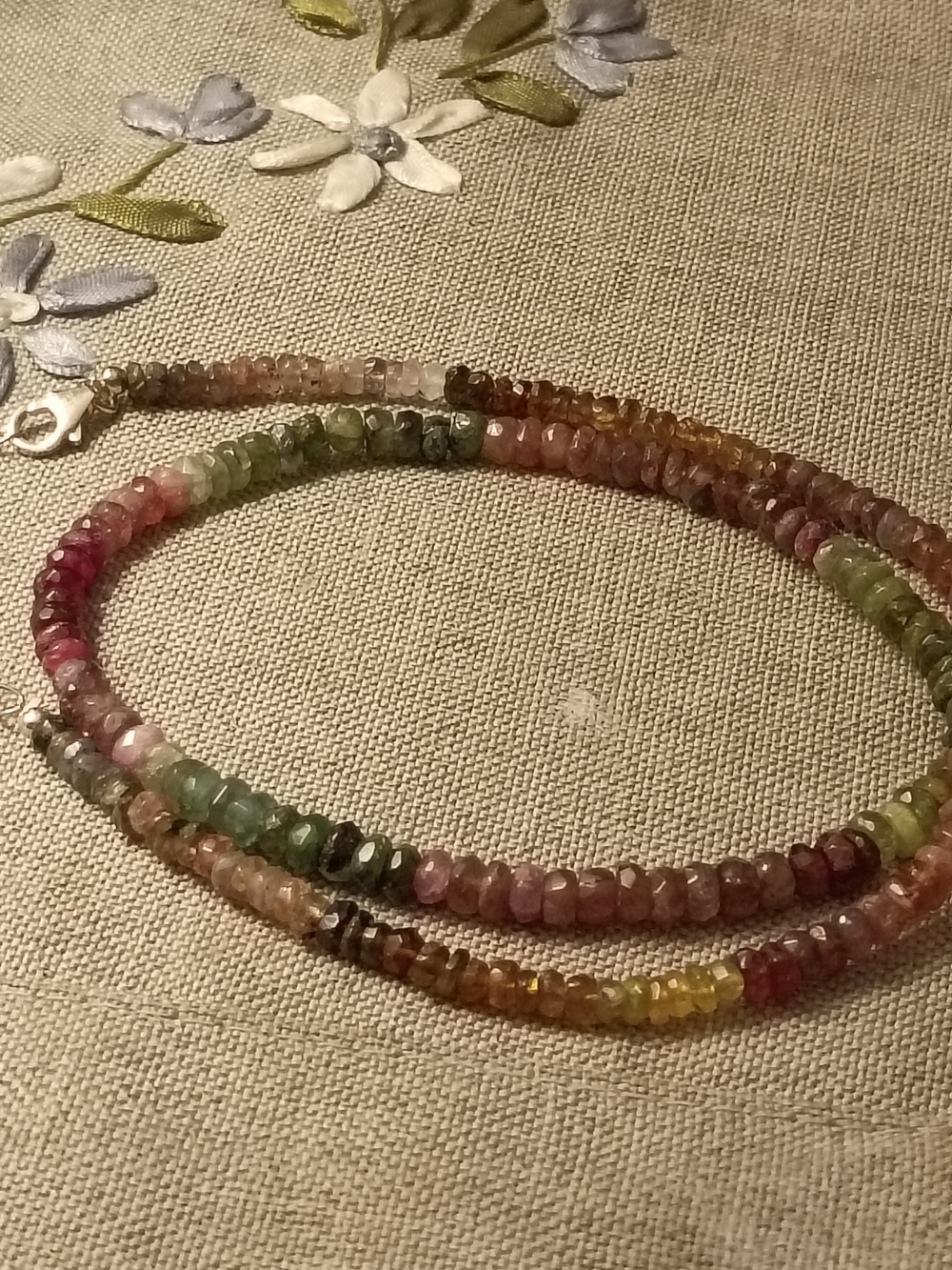 Multi-Color Tourmaline Bead Necklace - Versatile Women’s Jewelry